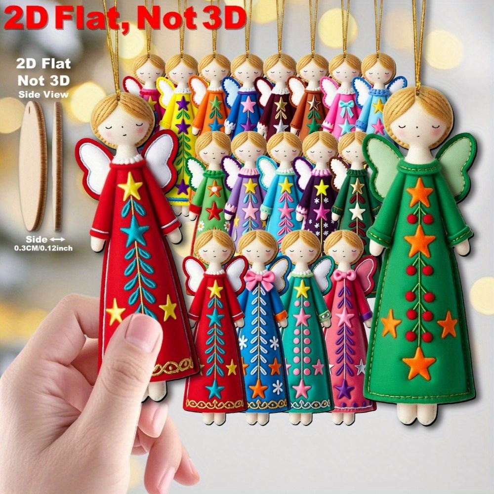 Star Tree Topper - 16 Adet Renkli Melek Süsleri -