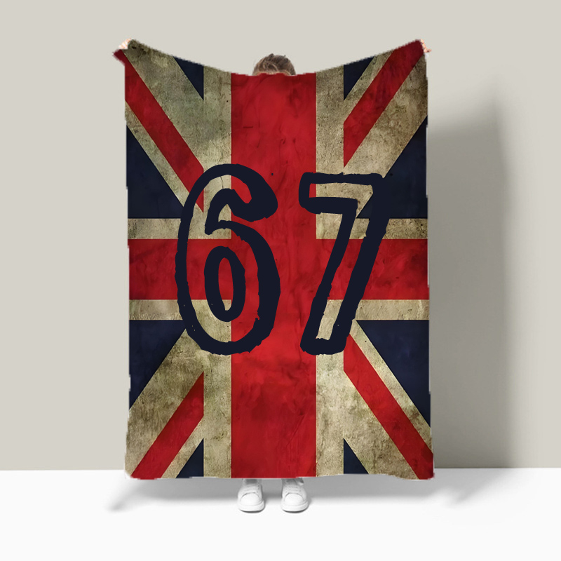 Christmas Throw Blanket - Union Jack Bayrağı Meme Numarası '67'
