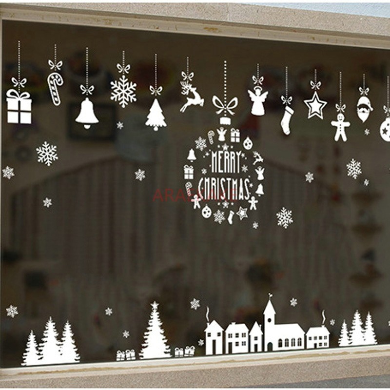 Snowflake Window Decal - 1 adet noel köyü cam pencere