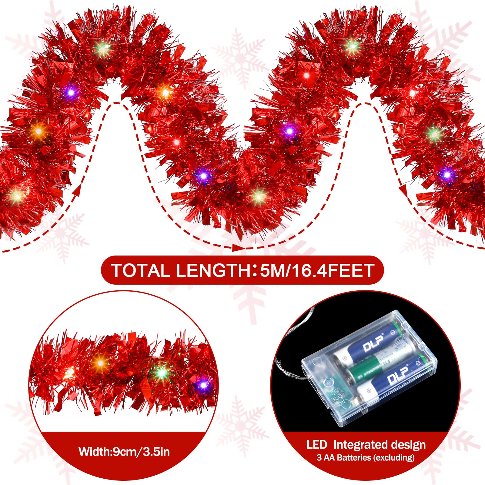 1/3 adet 5 M Noel Tinsel Çelen - Tinsel Garland Decoration incelemesi ve fiyatı
